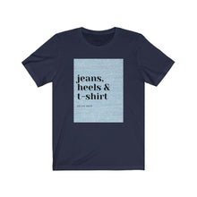 Load image into Gallery viewer, SI Jeans Heels &amp; t-shirt
