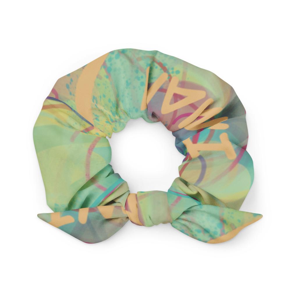 SI Green Multi Print Scrunchie