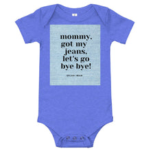 Load image into Gallery viewer, SI Baby Bye Bye Denim Onesie
