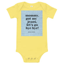 Load image into Gallery viewer, SI Baby Bye Bye Denim Onesie
