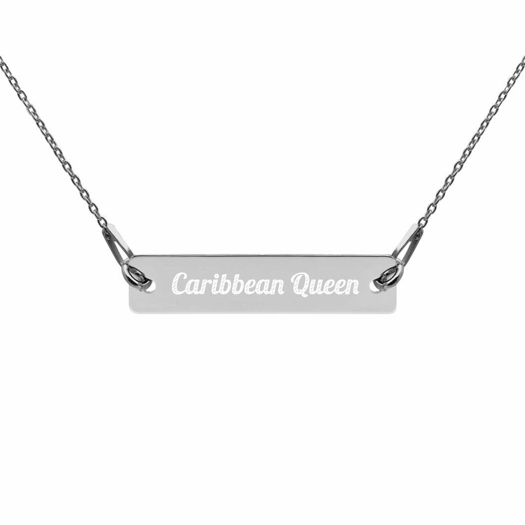 Engraved Sterling Silver Caribbean Queen Chain Necklace